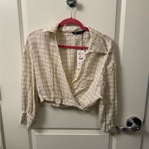 NWT Zara cropped polo